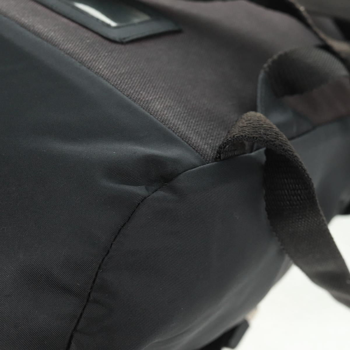 PRADA Backpack Nylon Black Silver Auth bs31838