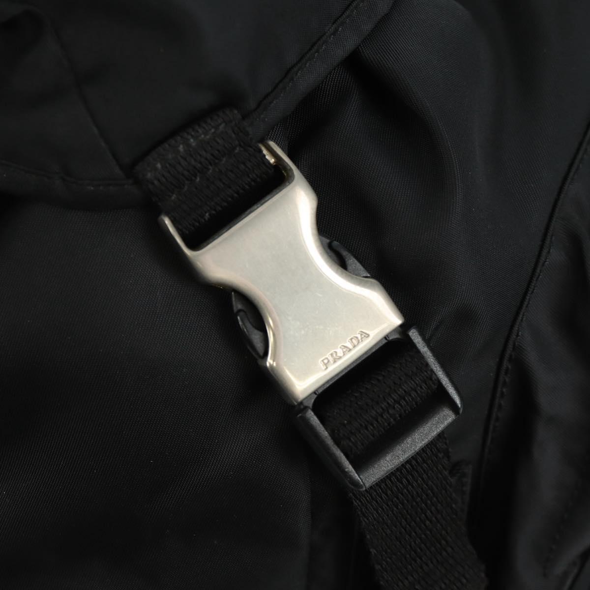 PRADA Backpack Nylon Black Silver Auth bs31838