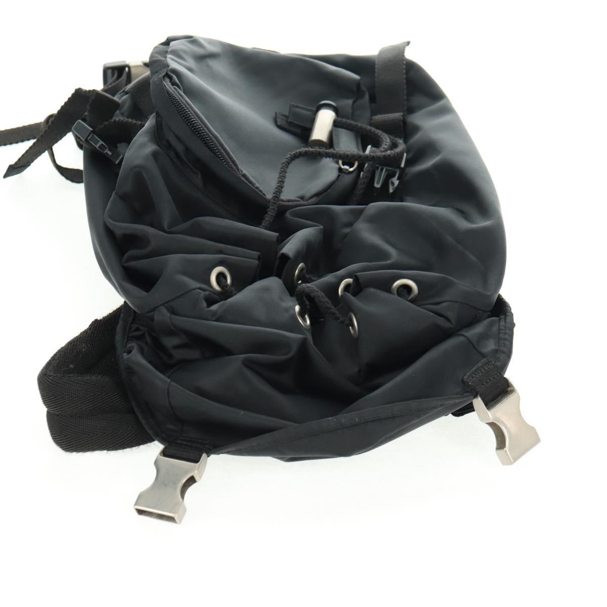 PRADA Backpack Nylon Black Silver Auth bs31838