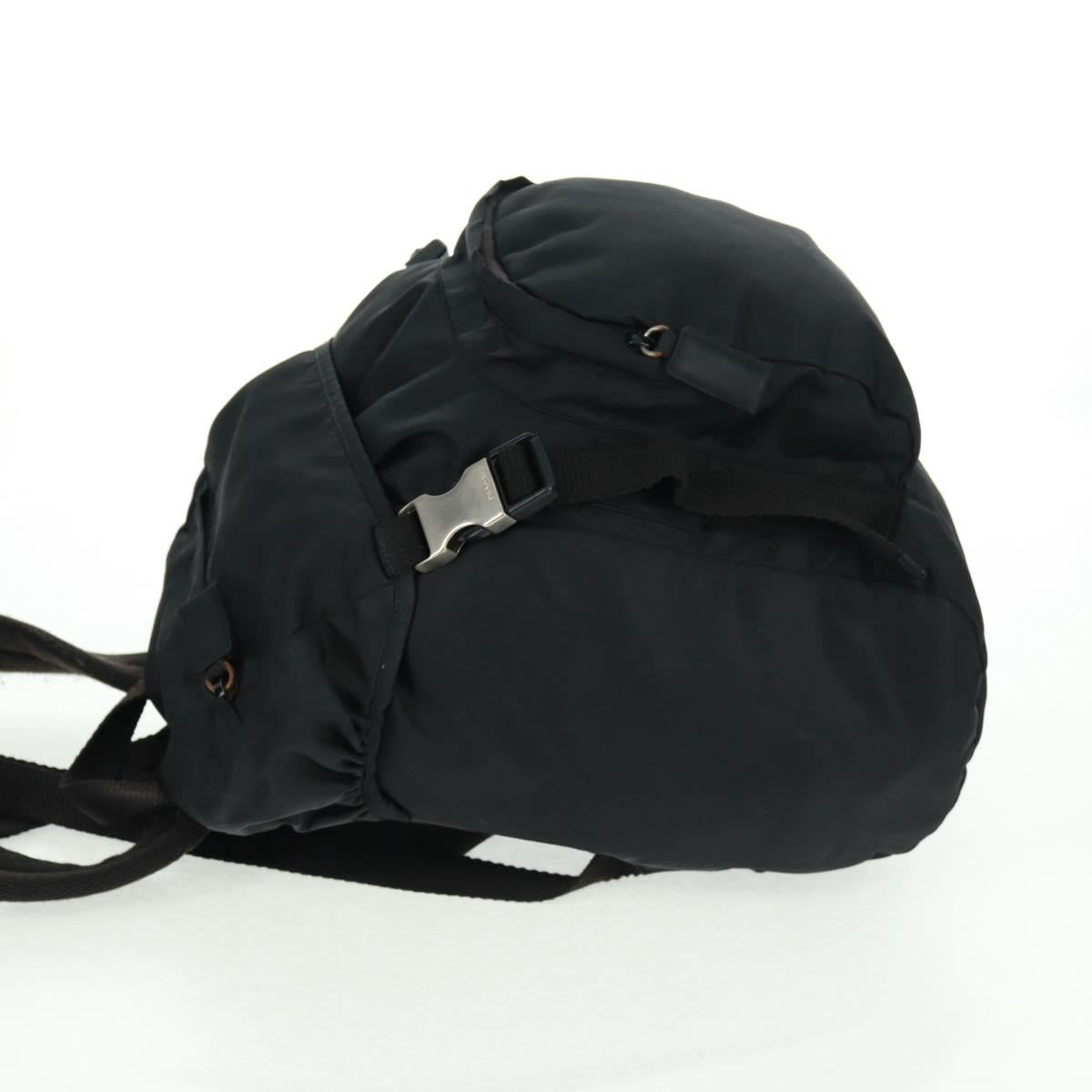 PRADA Backpack Nylon Black Silver Auth bs31838