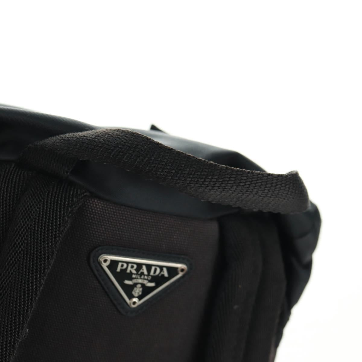 PRADA Backpack Nylon Black Silver Auth bs31838