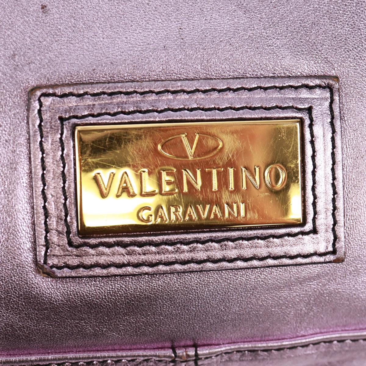 VALENTINO Hand Bag Leather Pink Gold Auth bs31839