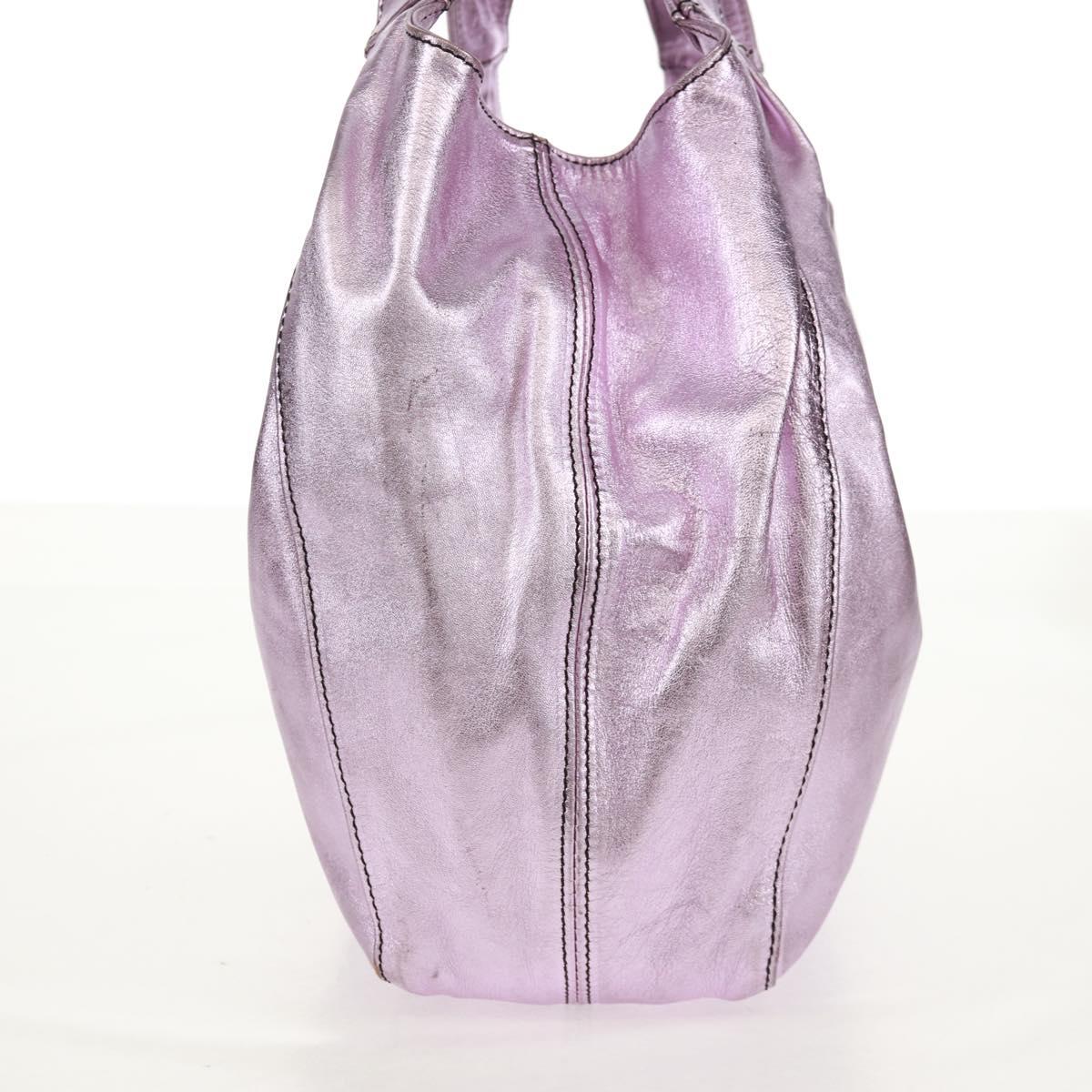 VALENTINO Hand Bag Leather Pink Gold Auth bs31839