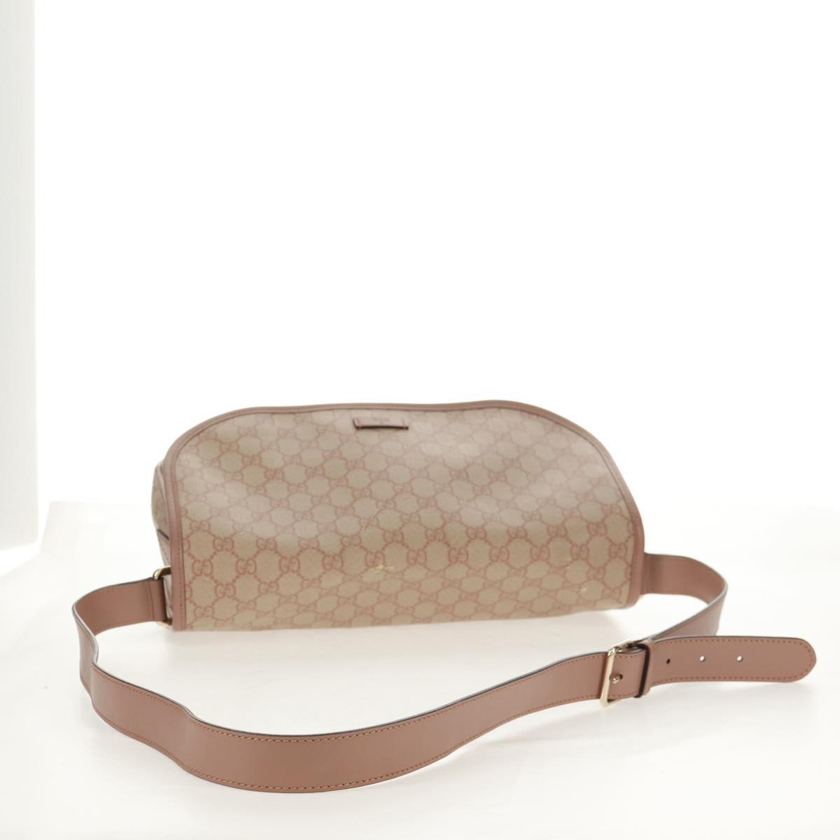 GUCCI GG Supreme Shoulder Bag PVC Pink Gold 201732 Auth bs31845