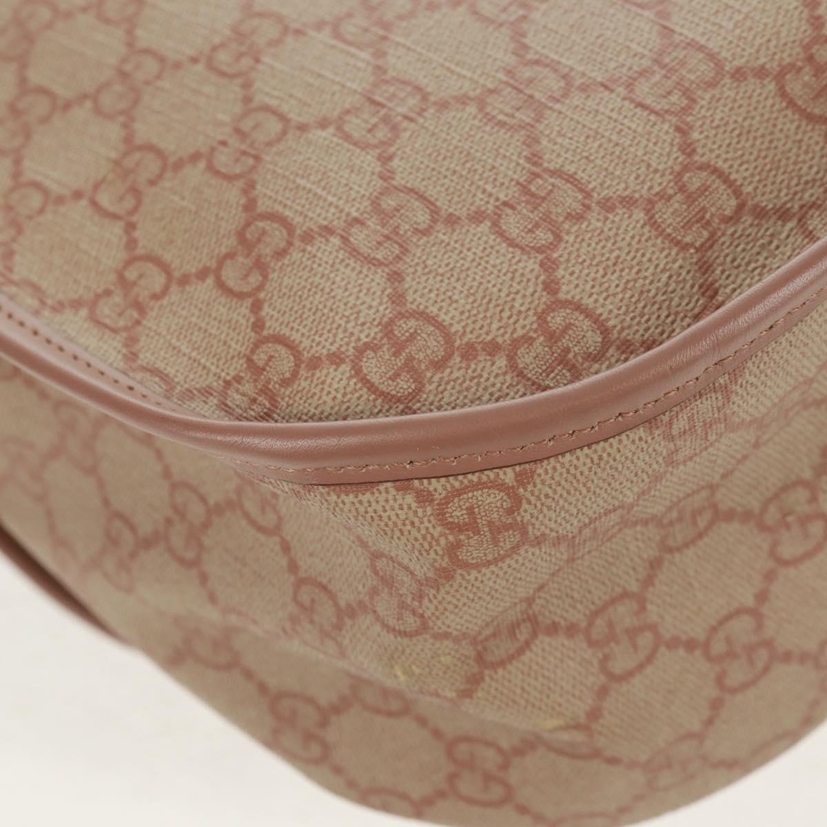 GUCCI GG Supreme Shoulder Bag PVC Pink Gold 201732 Auth bs31845