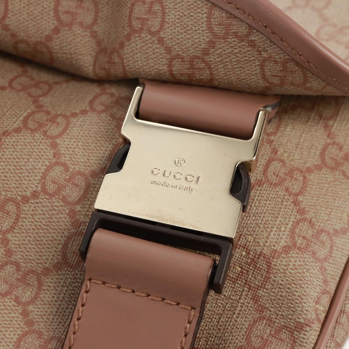 GUCCI GG Supreme Shoulder Bag PVC Pink Gold 201732 Auth bs31845