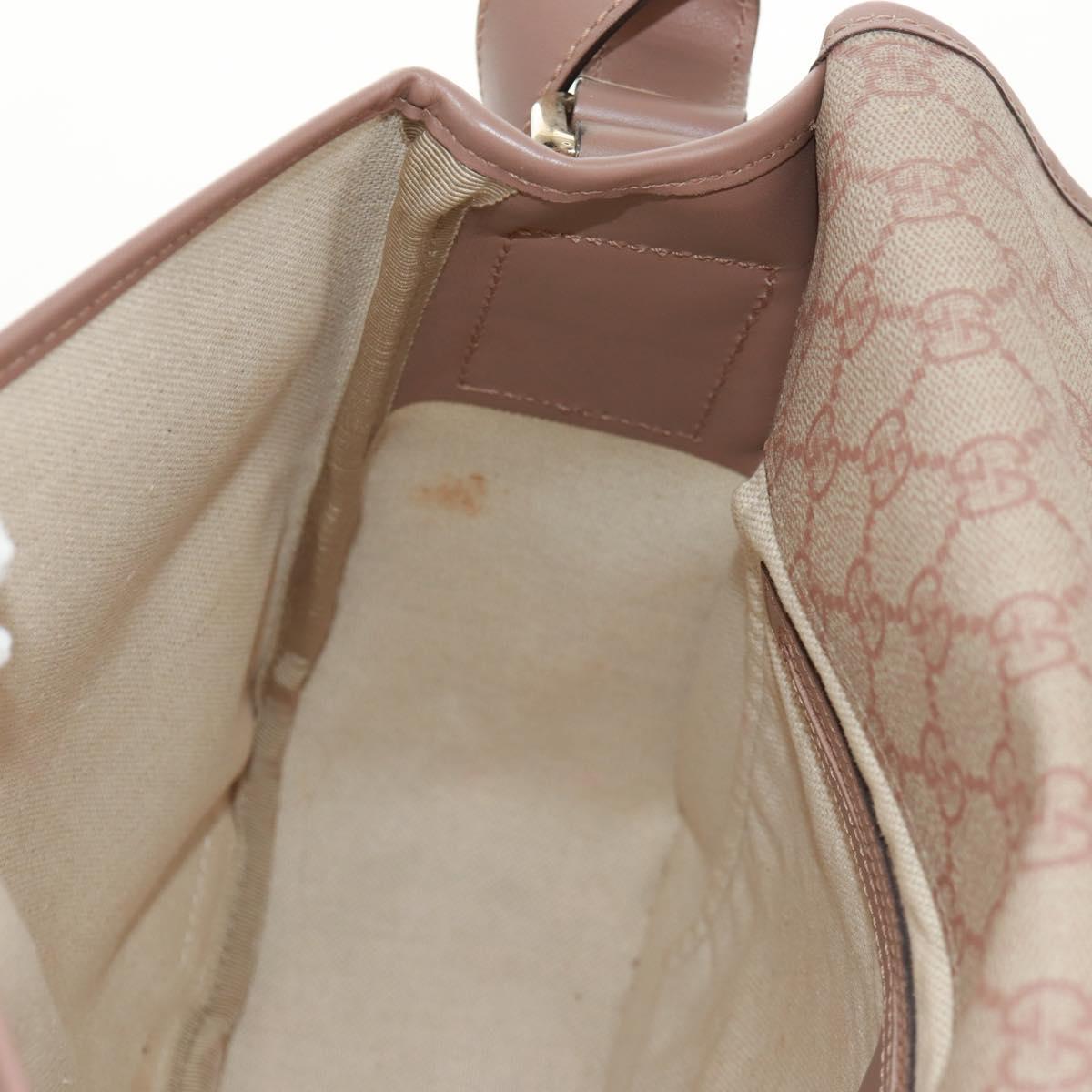 GUCCI GG Supreme Shoulder Bag PVC Pink Gold 201732 Auth bs31845