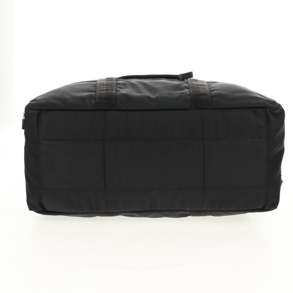 GUCCI Boston Bag Nylon Black Silver 122324 Auth bs31848