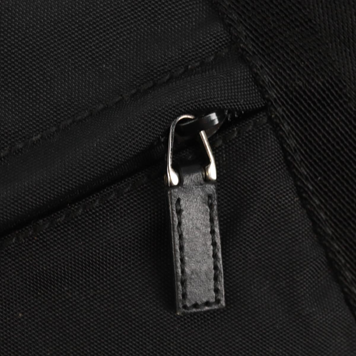 GUCCI Boston Bag Nylon Black Silver 122324 Auth bs31848
