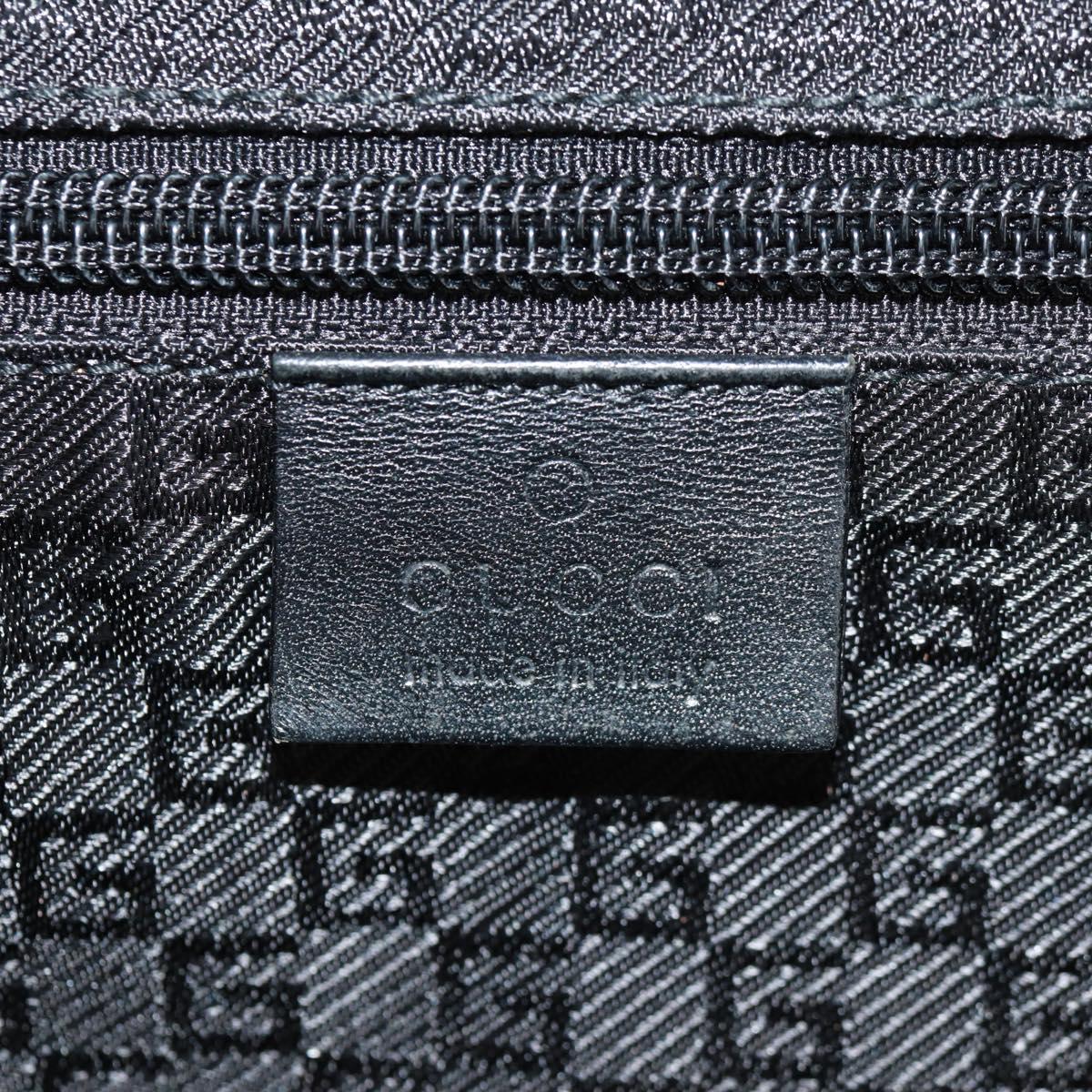 GUCCI Boston Bag Nylon Black Silver 122324 Auth bs31848
