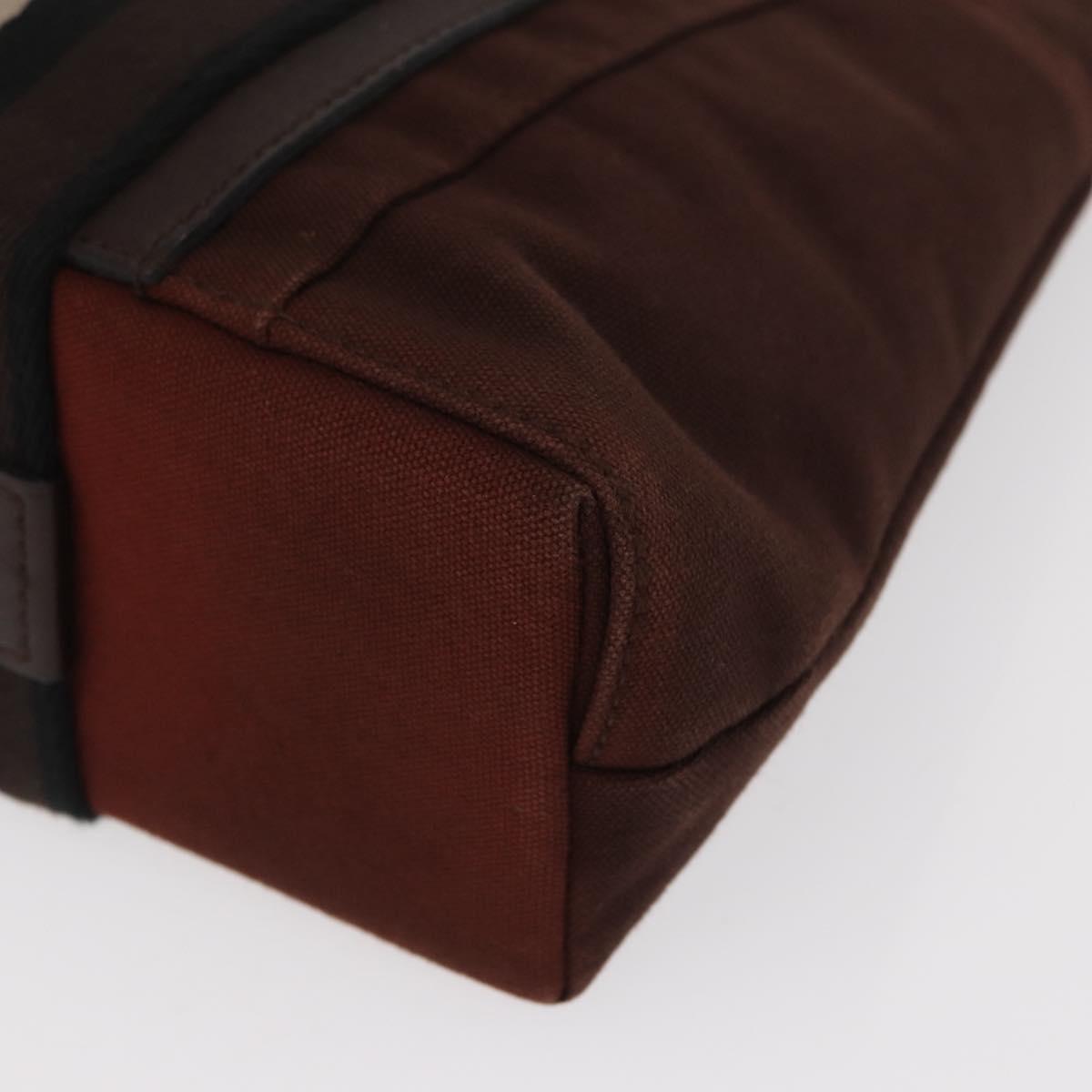 HERMES Toroca Horizontal PM Hand Bag Canvas Brown Auth bs31853
