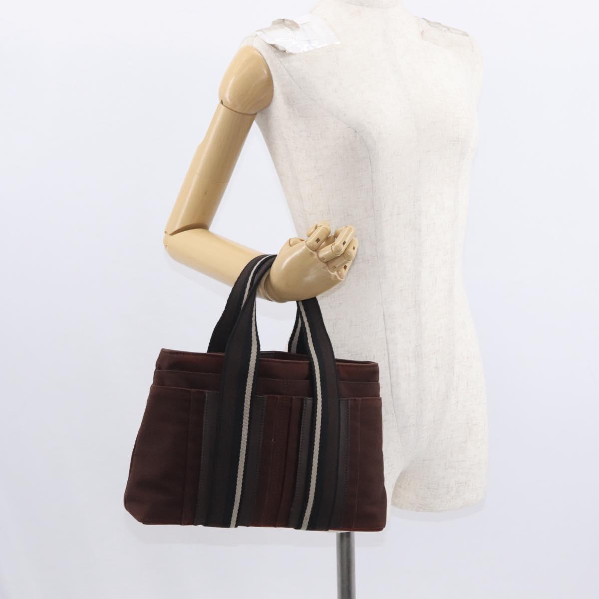 HERMES Toroca Horizontal PM Hand Bag Canvas Brown Auth bs31853