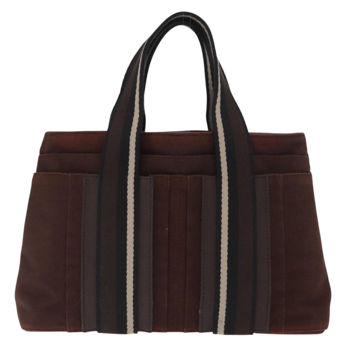 HERMES Toroca Horizontal PM Hand Bag Canvas Brown Auth bs31853