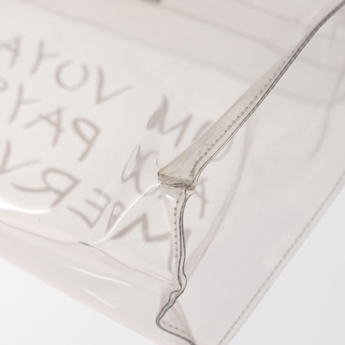 HERMES Vinyl Kelly Hand Bag Vinyl Clear Auth bs31854