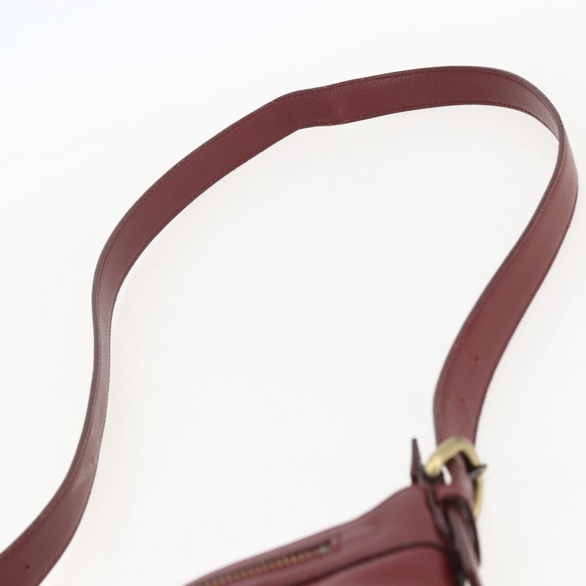 BURBERRY Shoulder Bag Leather Red Gold Auth bs31856
