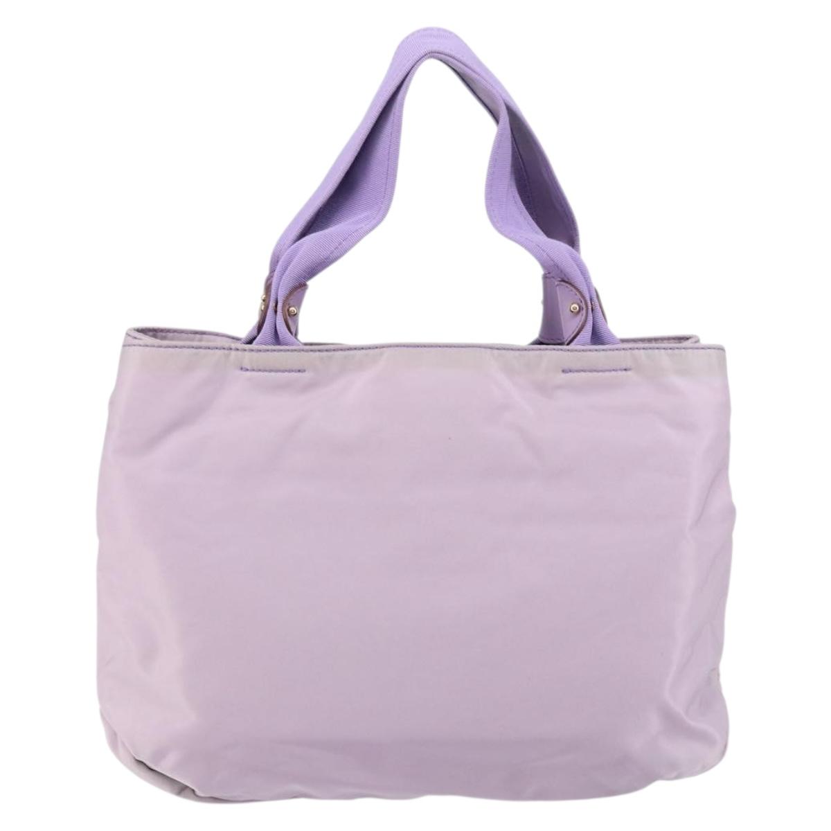 Salvatore Ferragamo Vala Hand Bag Nylon Purple Gold Auth bs31861