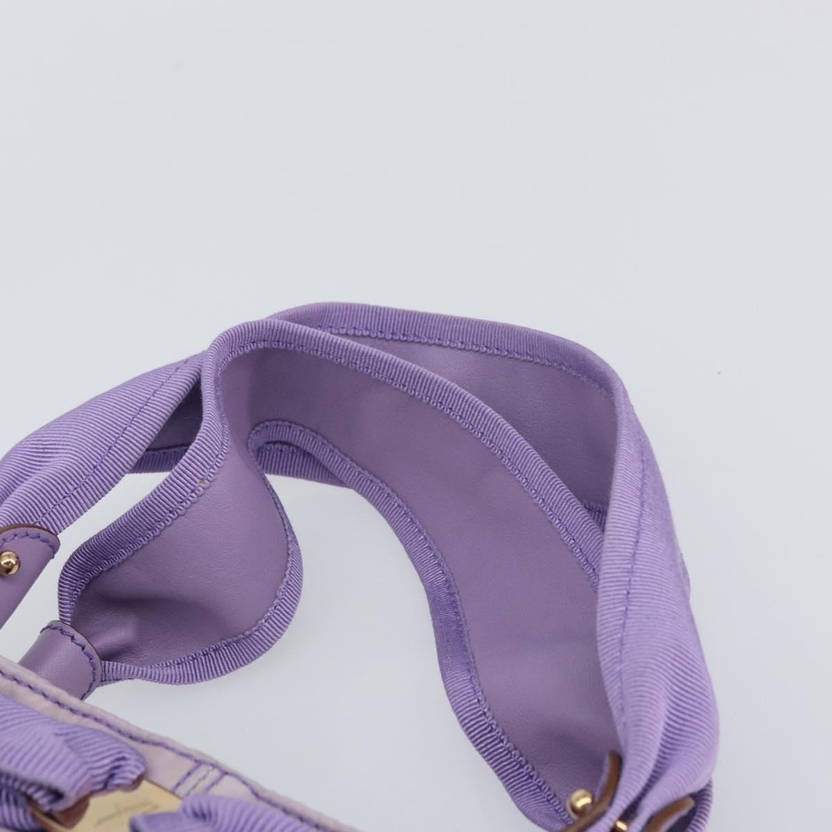 Salvatore Ferragamo Vala Hand Bag Nylon Purple Gold Auth bs31861