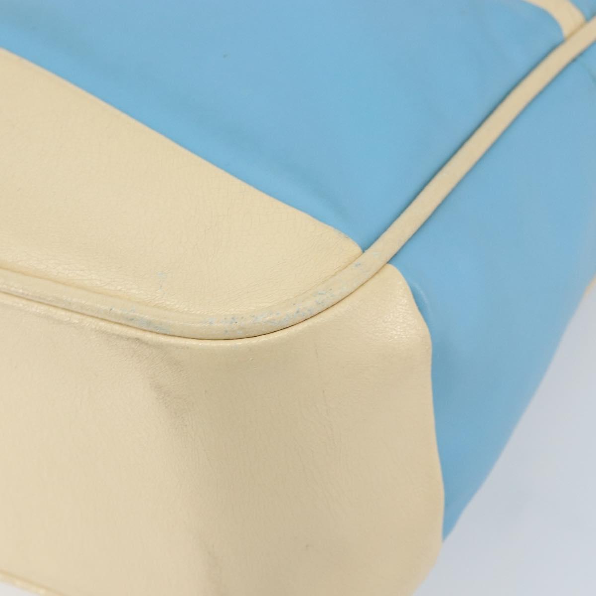 Miu Miu Hand Bag Leather Blue Silver Auth bs31862