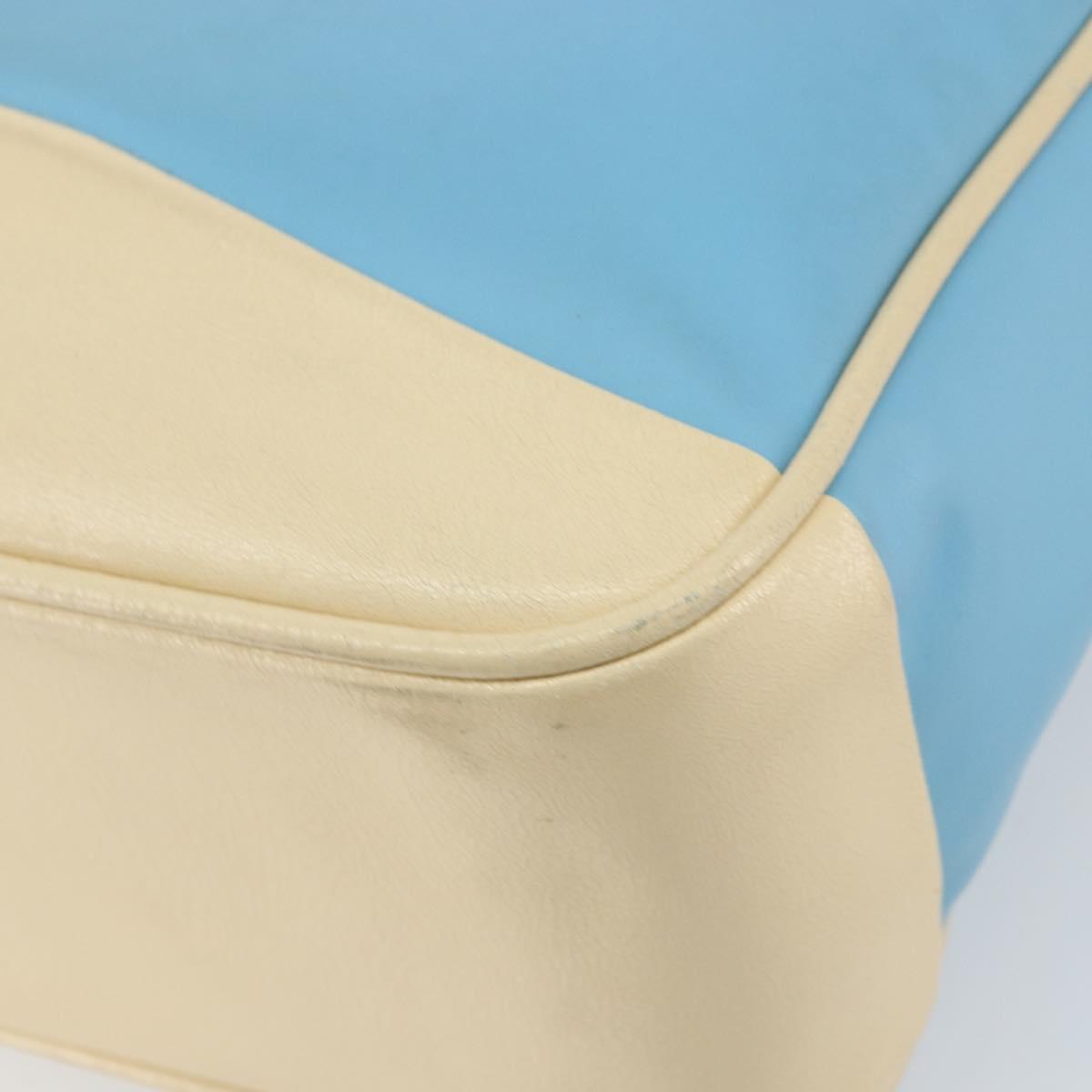 Miu Miu Hand Bag Leather Blue Silver Auth bs31862