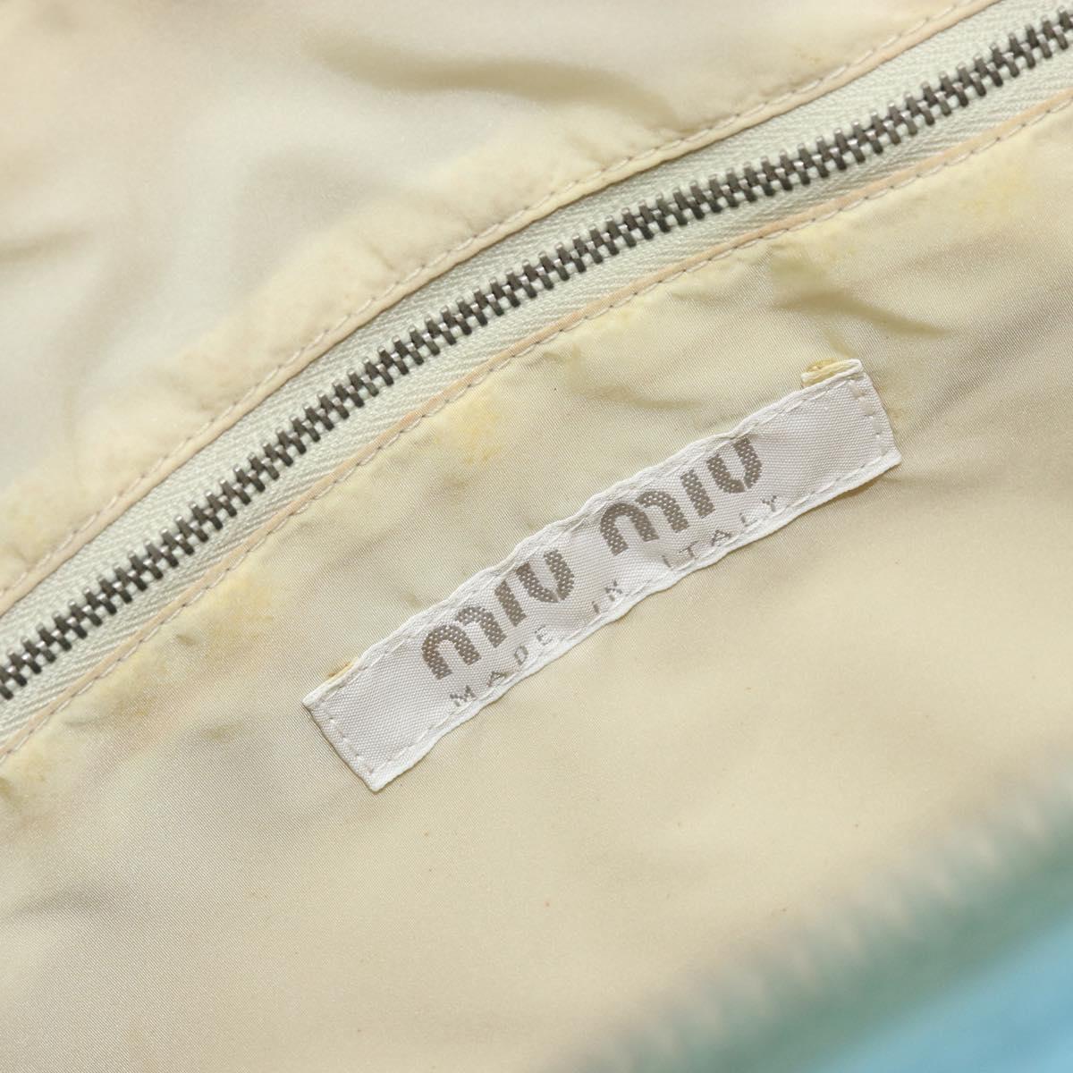 Miu Miu Hand Bag Leather Blue Silver Auth bs31862