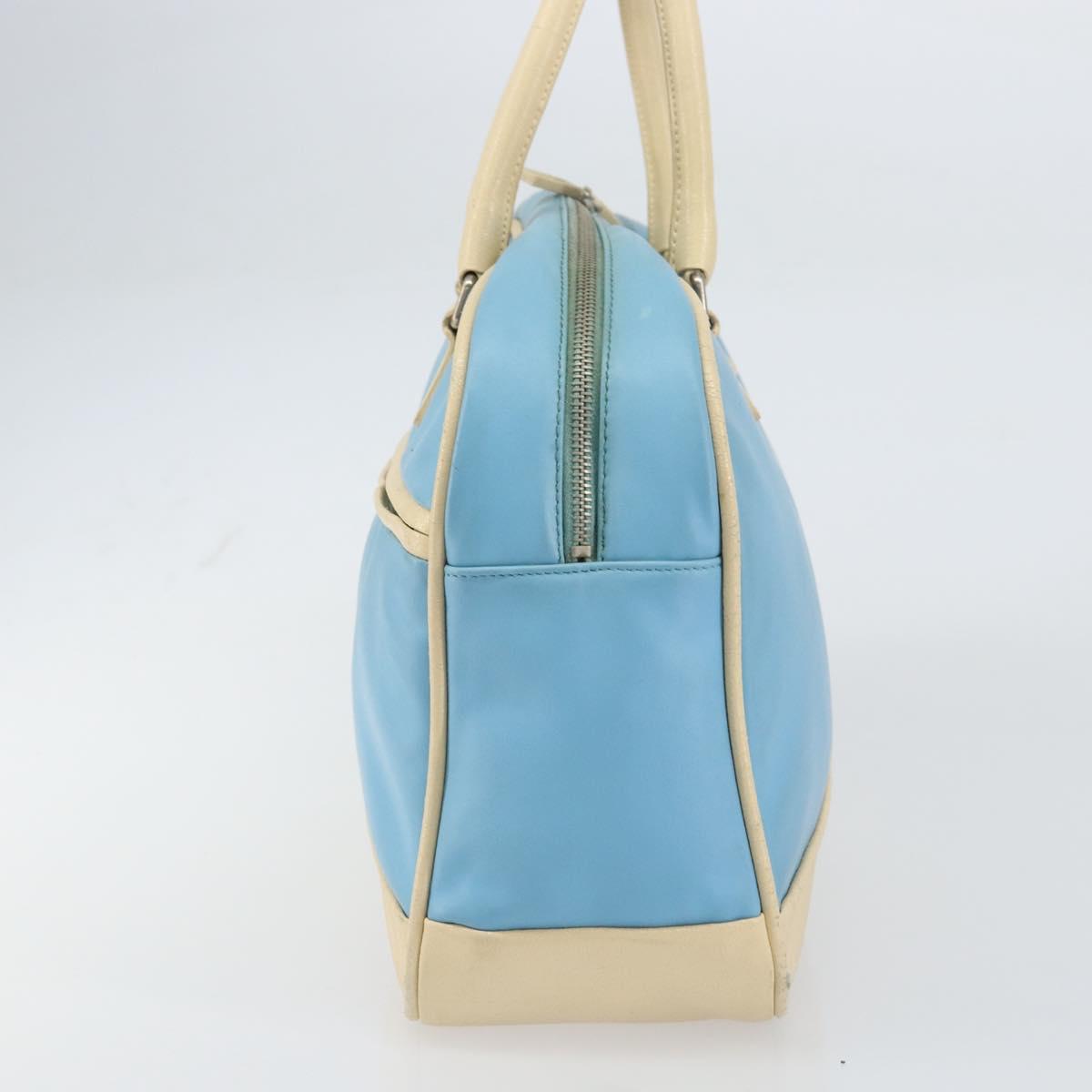 Miu Miu Hand Bag Leather Blue Silver Auth bs31862