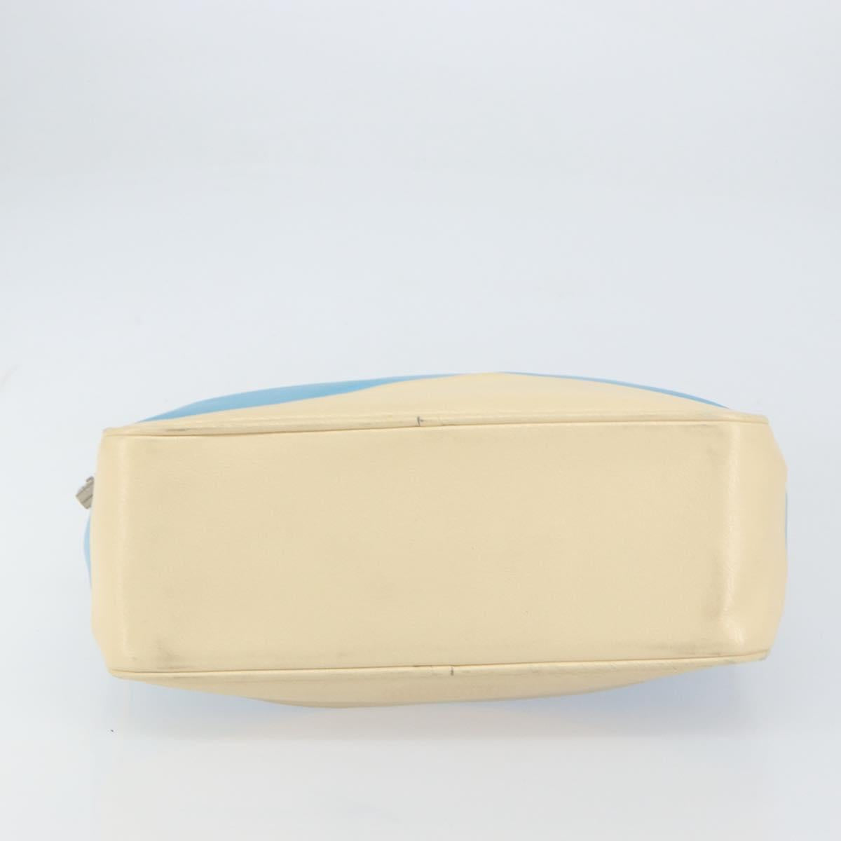 Miu Miu Hand Bag Leather Blue Silver Auth bs31862