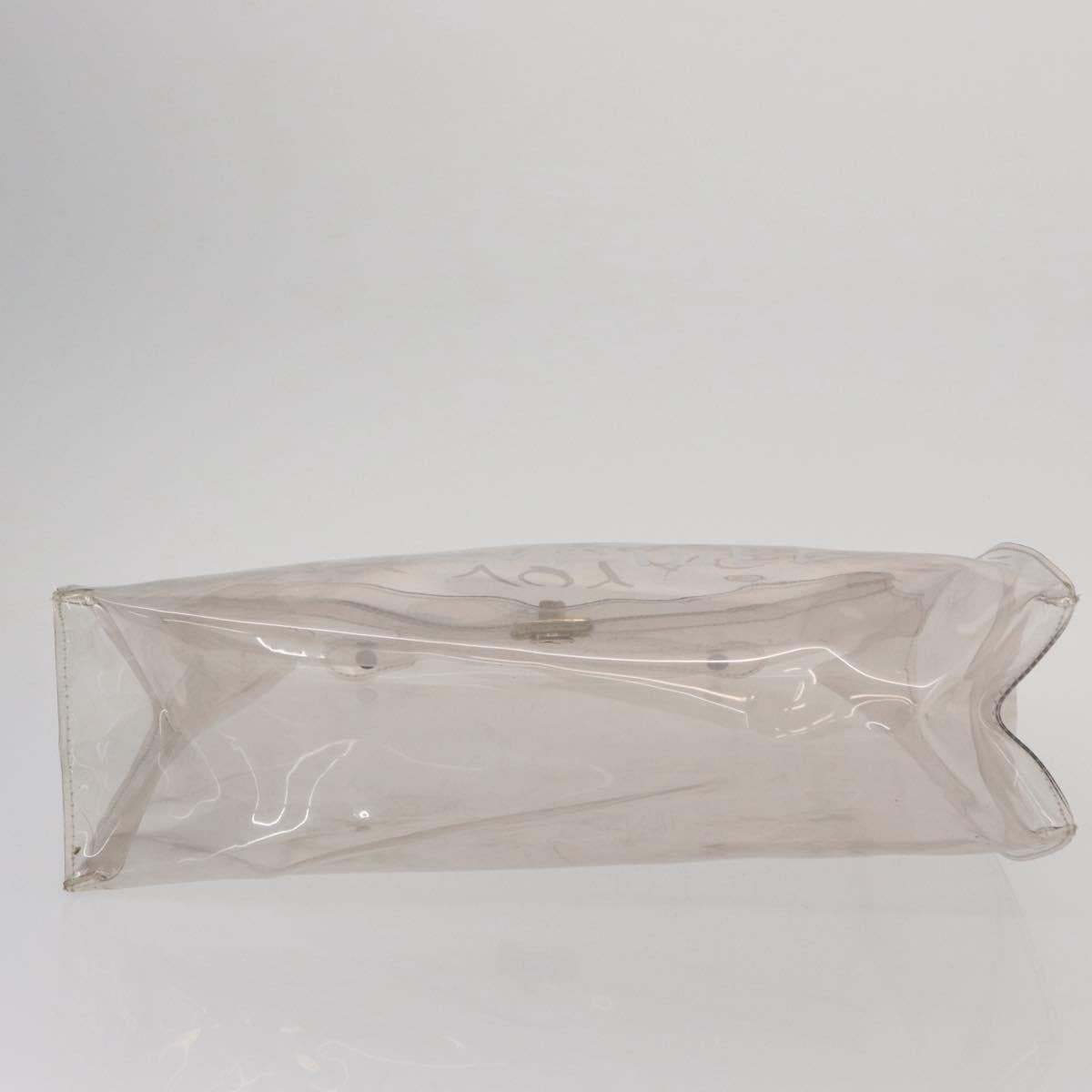 HERMES Vinyl Kelly Hand Bag Vinyl Clear Auth bs31863