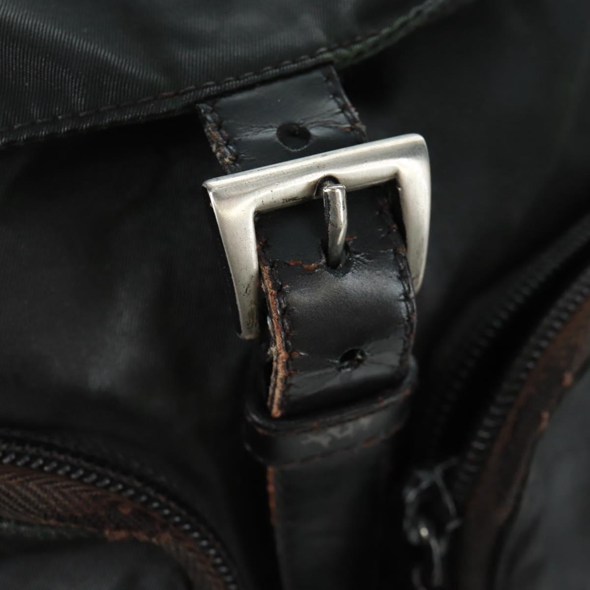 PRADA Backpack Nylon Green Silver Auth bs31871