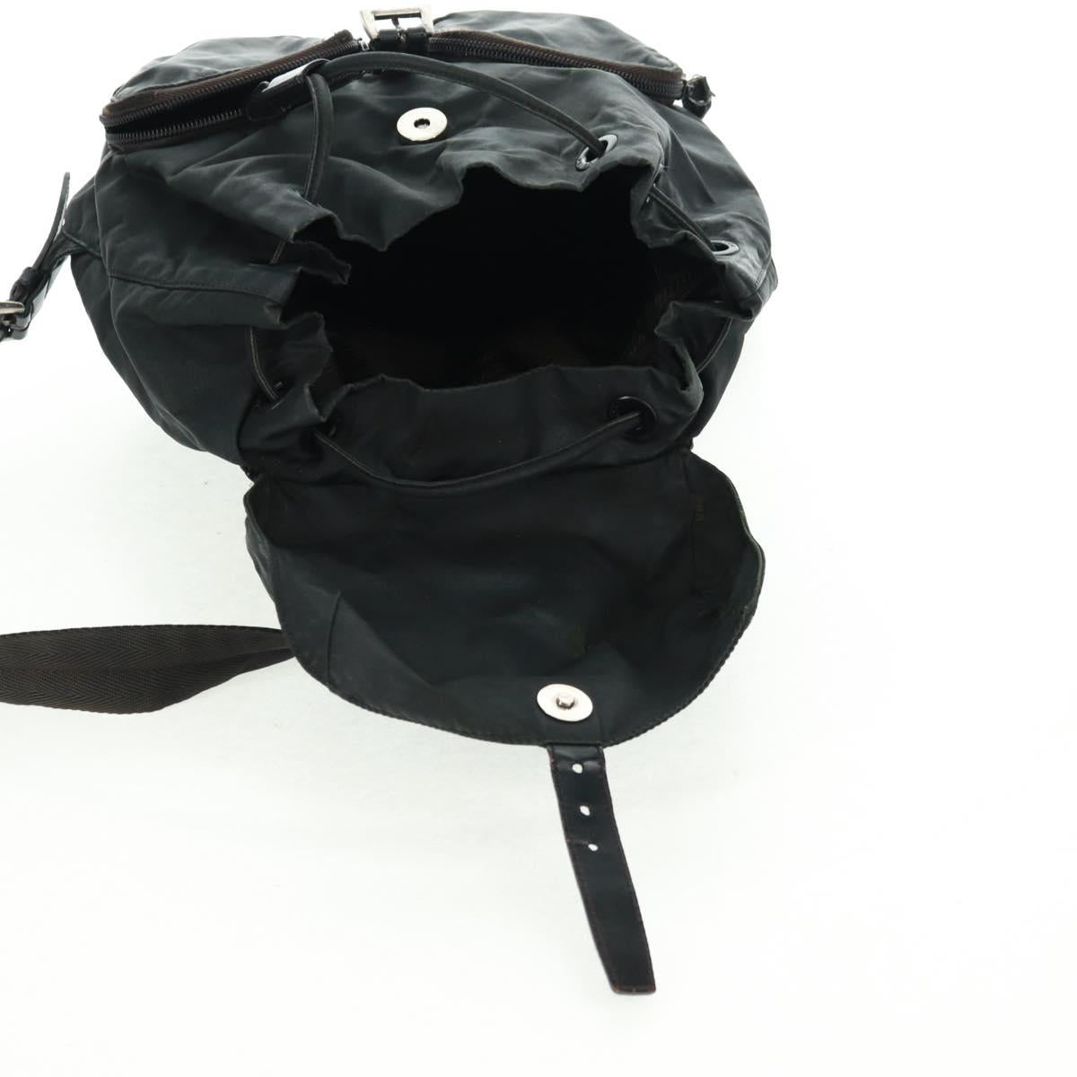 PRADA Backpack Nylon Green Silver Auth bs31871