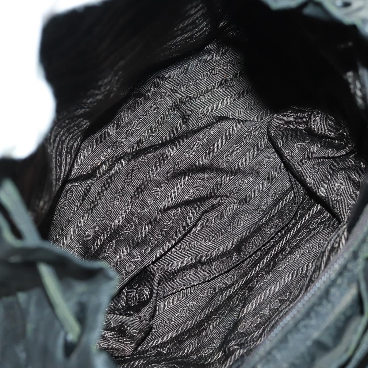 PRADA Backpack Nylon Green Silver Auth bs31871