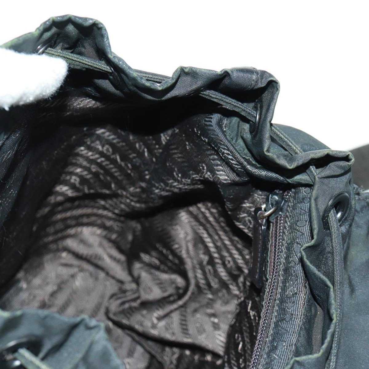 PRADA Backpack Nylon Green Silver Auth bs31871