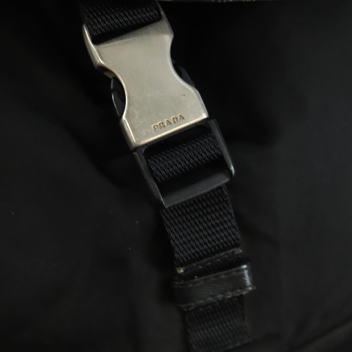 PRADA Backpack Nylon Black Silver Auth bs31873