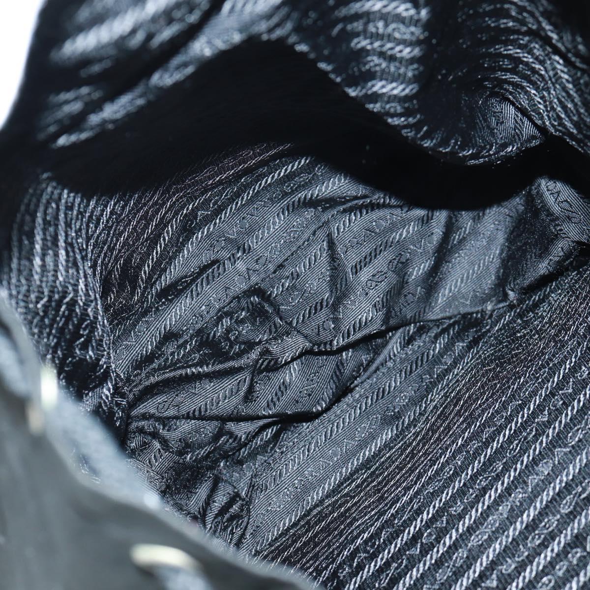 PRADA Backpack Nylon Black Silver Auth bs31873