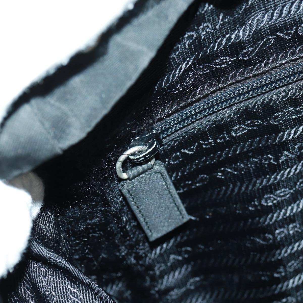 PRADA Backpack Nylon Black Silver Auth bs31873
