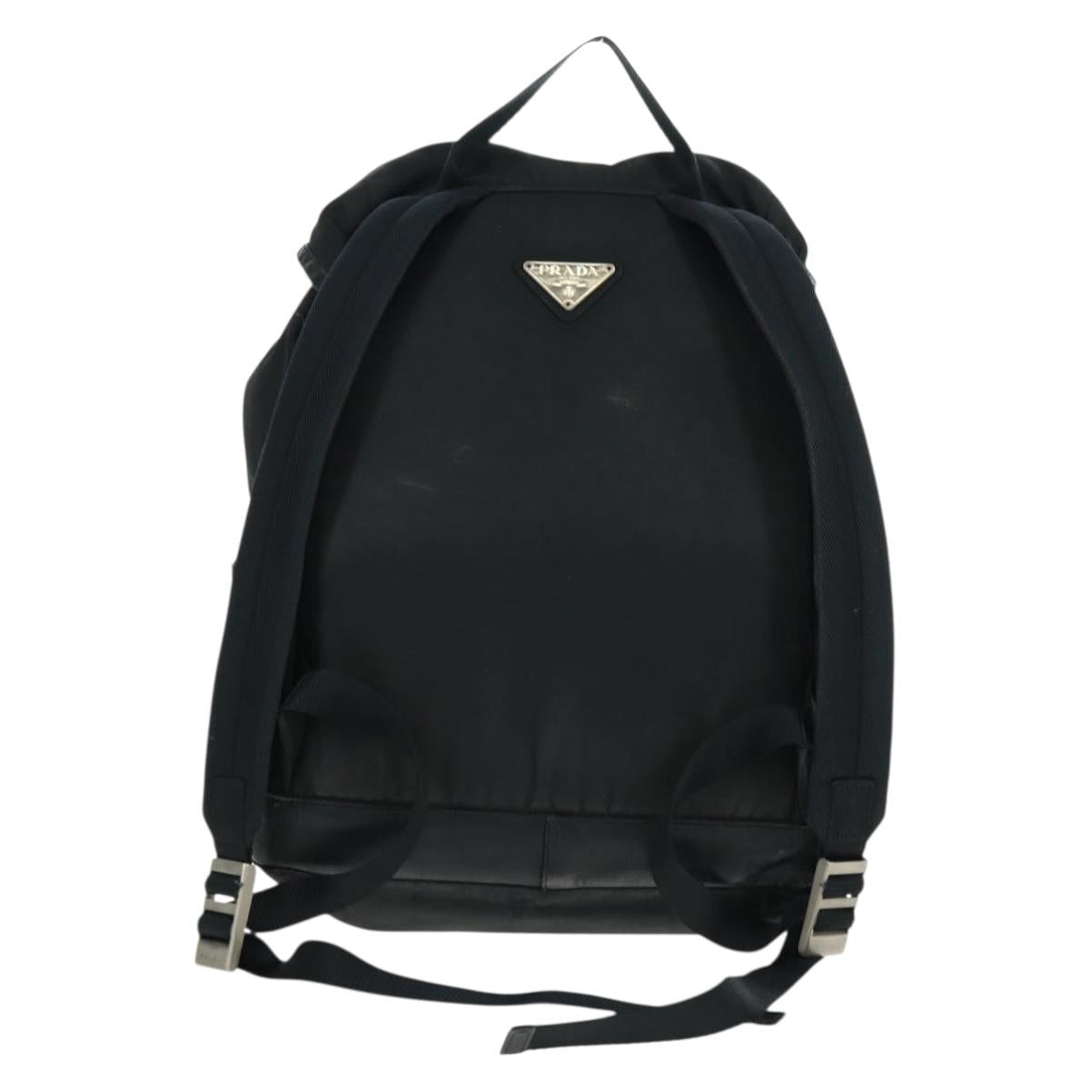 PRADA Backpack Nylon Black Silver Auth bs31873