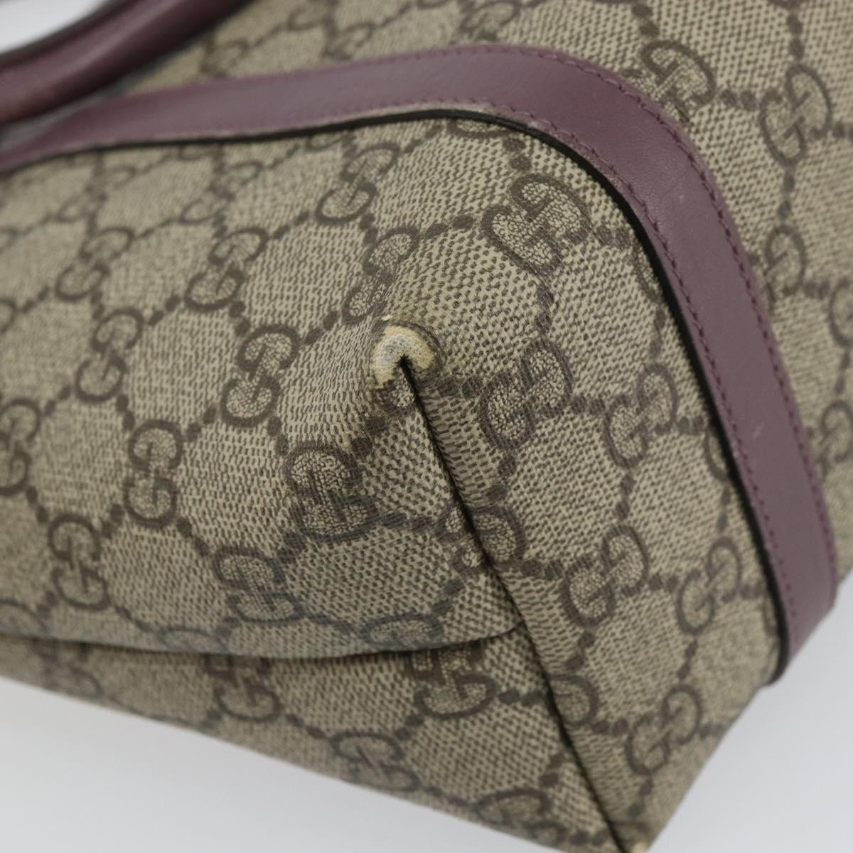 GUCCI Micro GG Supreme Hand Bag PVC Beige Silver 297557 Auth bs31884