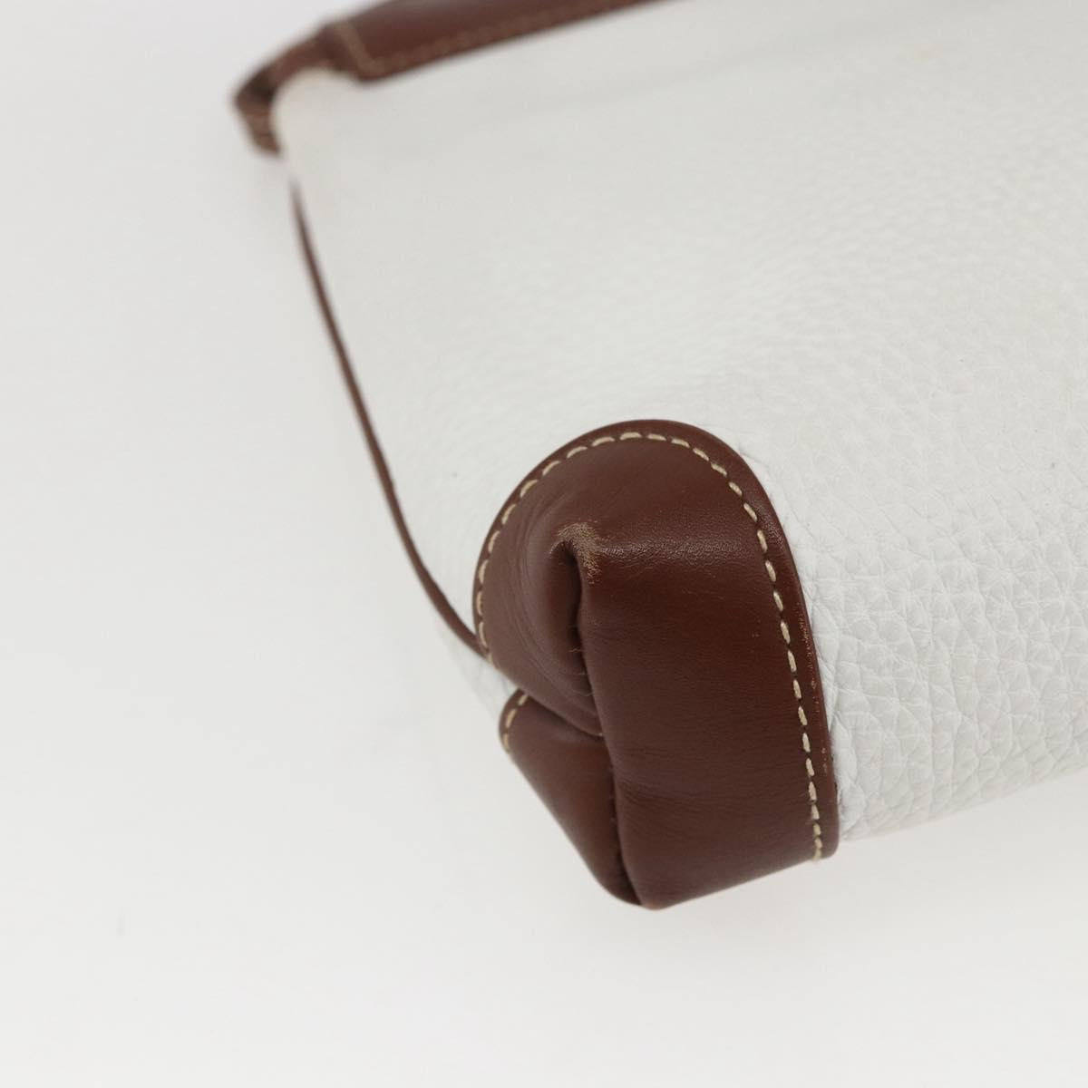 GUCCI GG Supreme Shoulder Bag Leather White Silver 87 007 5553 Auth bs31885
