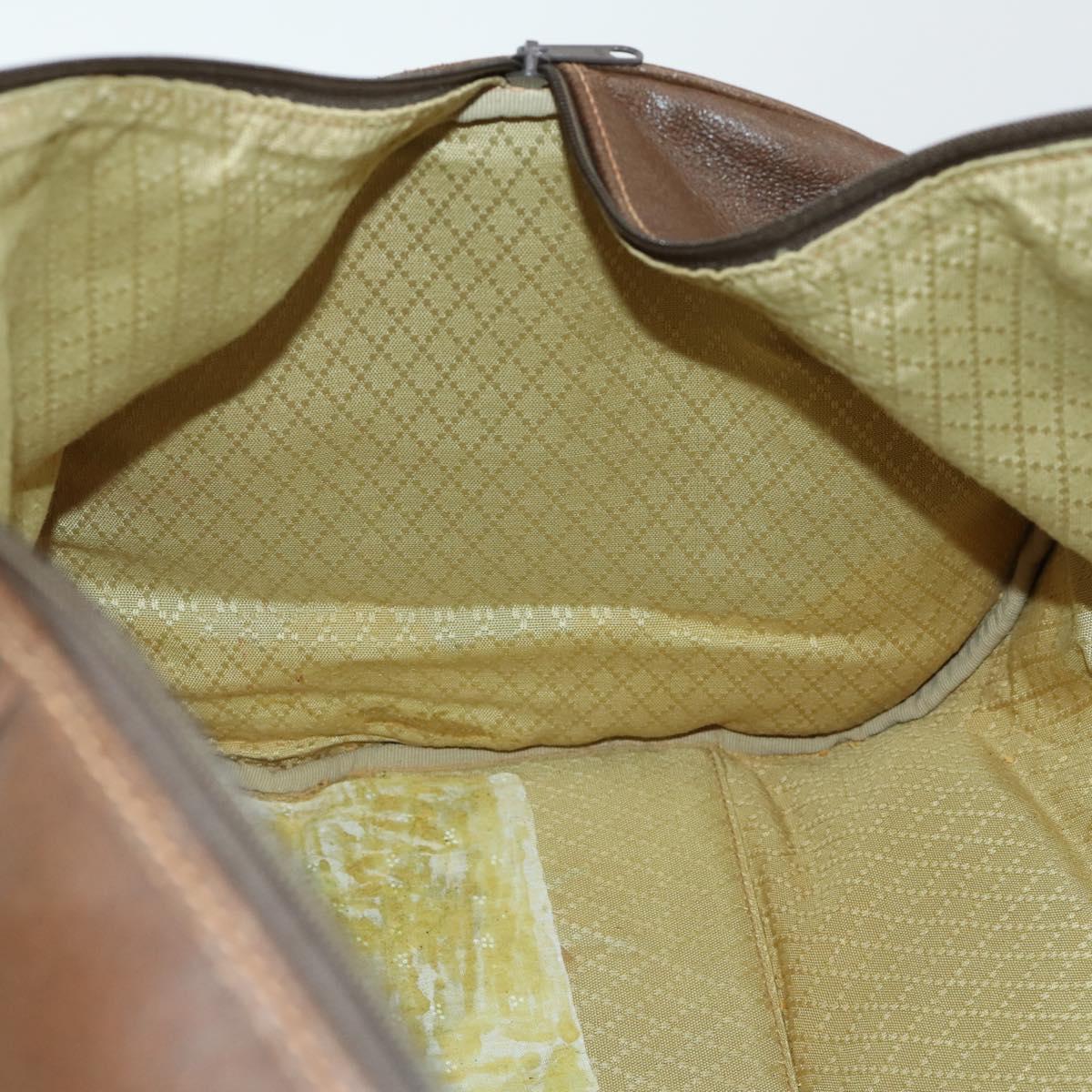 GUCCI Web Sherry Line Boston Bag Leather Brown Gold 40 002 548 33 Auth bs31890
