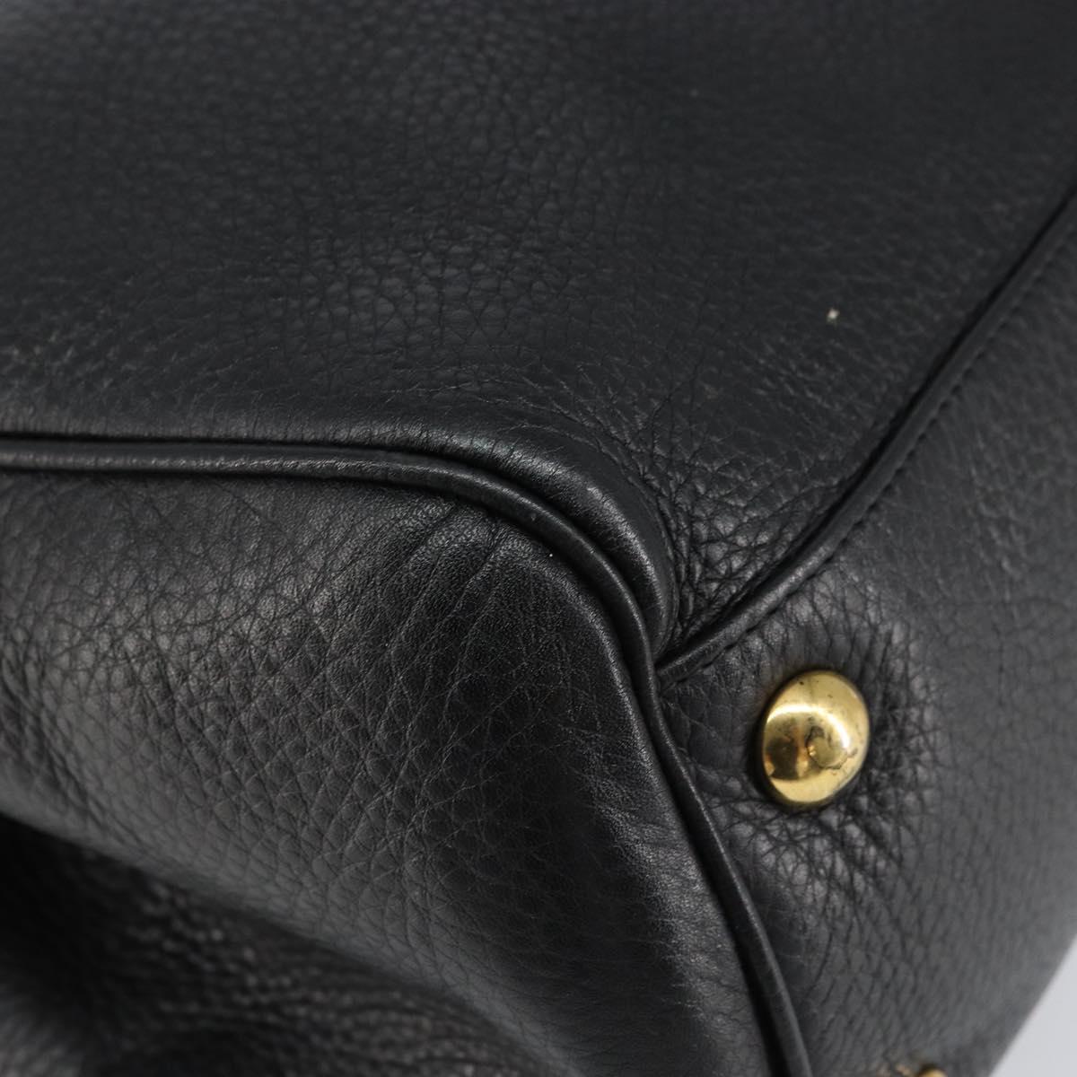 GUCCI Tote Bag Leather Black Gold 251826 Auth bs31891