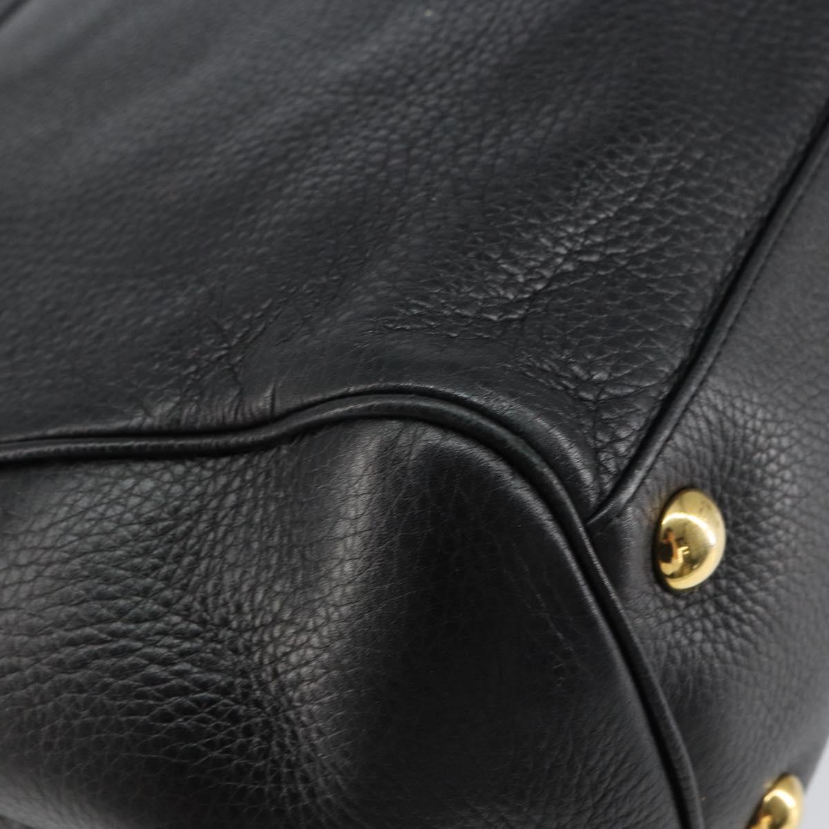 GUCCI Tote Bag Leather Black Gold 251826 Auth bs31891