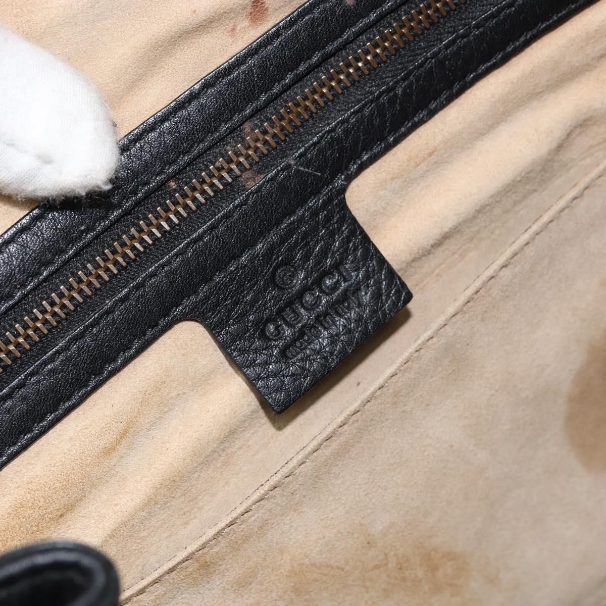 GUCCI Tote Bag Leather Black Gold 251826 Auth bs31891