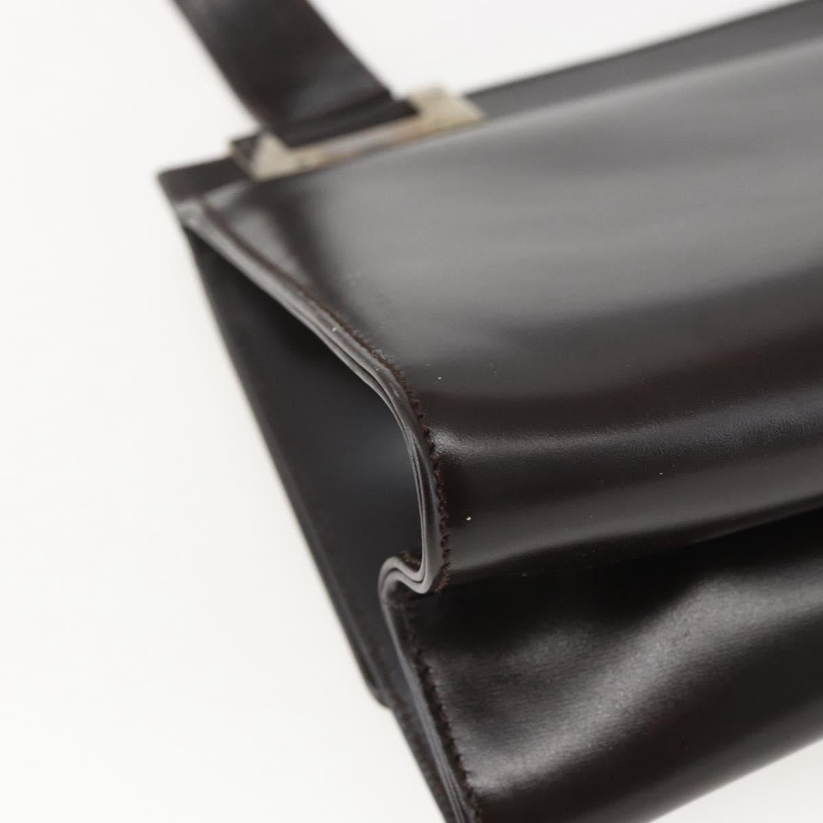 GUCCI Shoulder Bag Leather Outlet Brown Gold 001 1956 1909 Auth bs31892