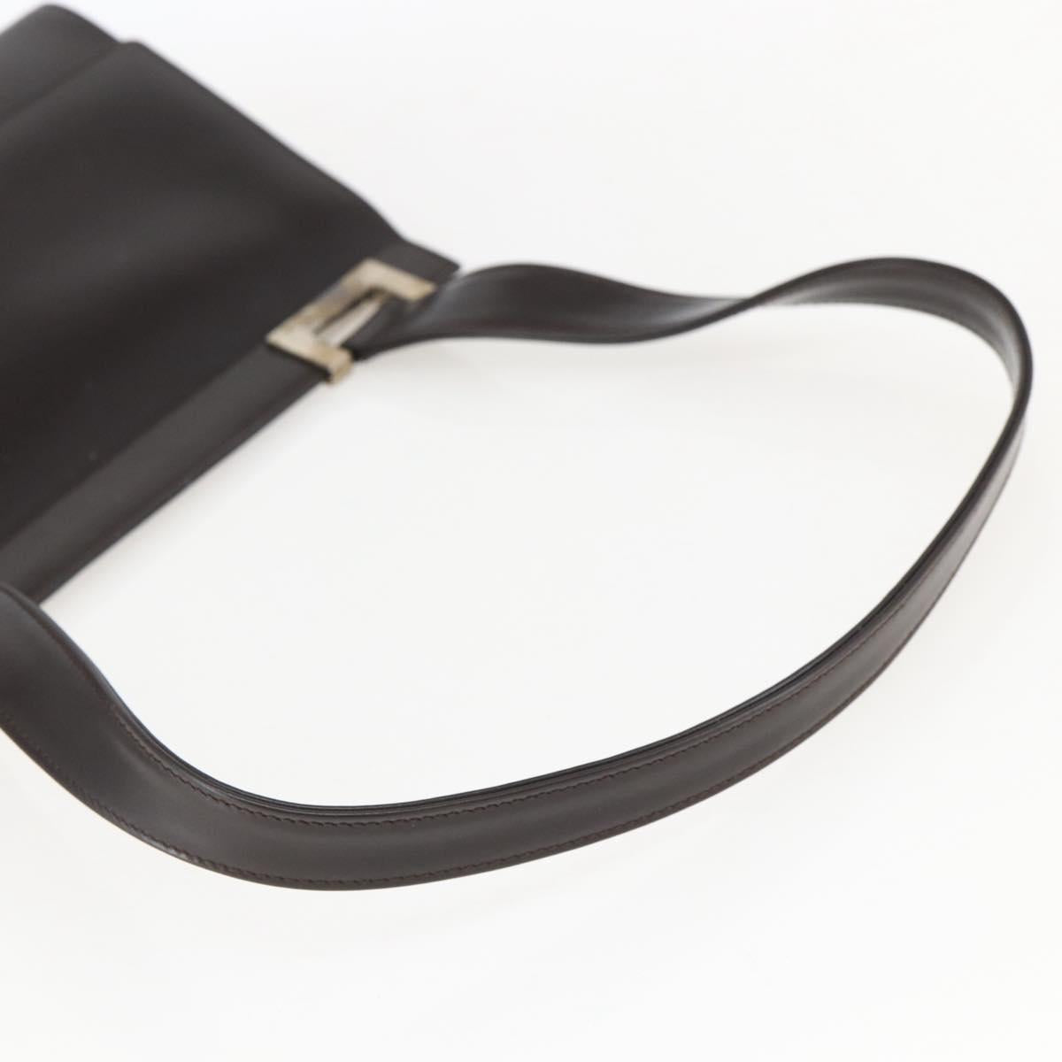 GUCCI Shoulder Bag Leather Outlet Brown Gold 001 1956 1909 Auth bs31892