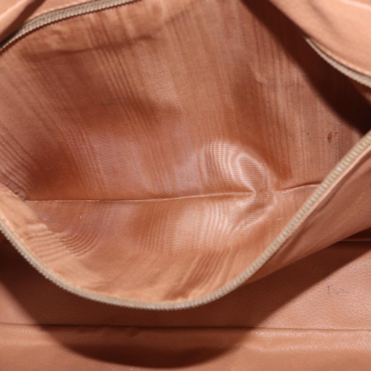 CELINE Macadam Canvas Business Bag PVC Leather Brown Gold Auth bs31895