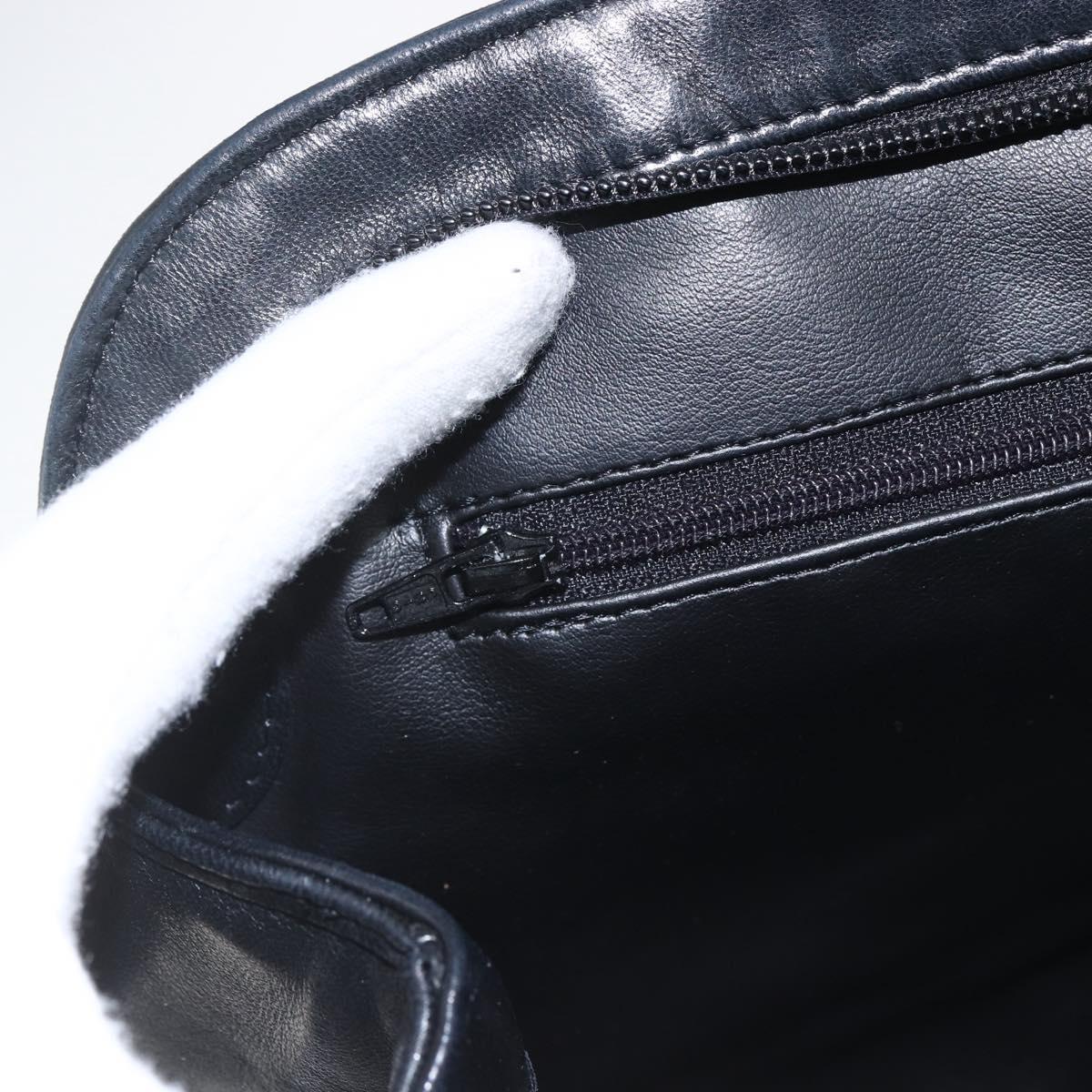 BALLY Tote Bag Leather Black Gold Auth bs31897