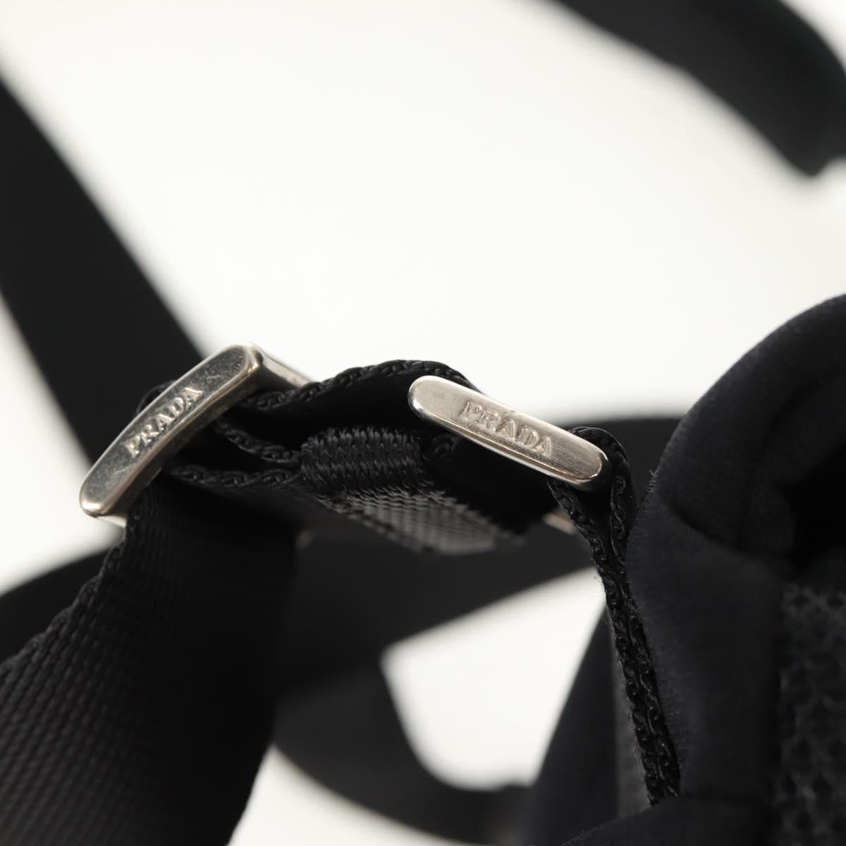 PRADA Sports Shoulder Bag Nylon Black Silver Auth bs31901