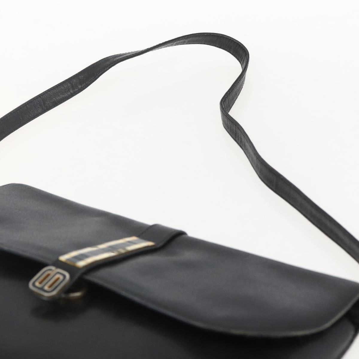 Christian Dior Shoulder Bag Leather Black Gold Auth bs31902