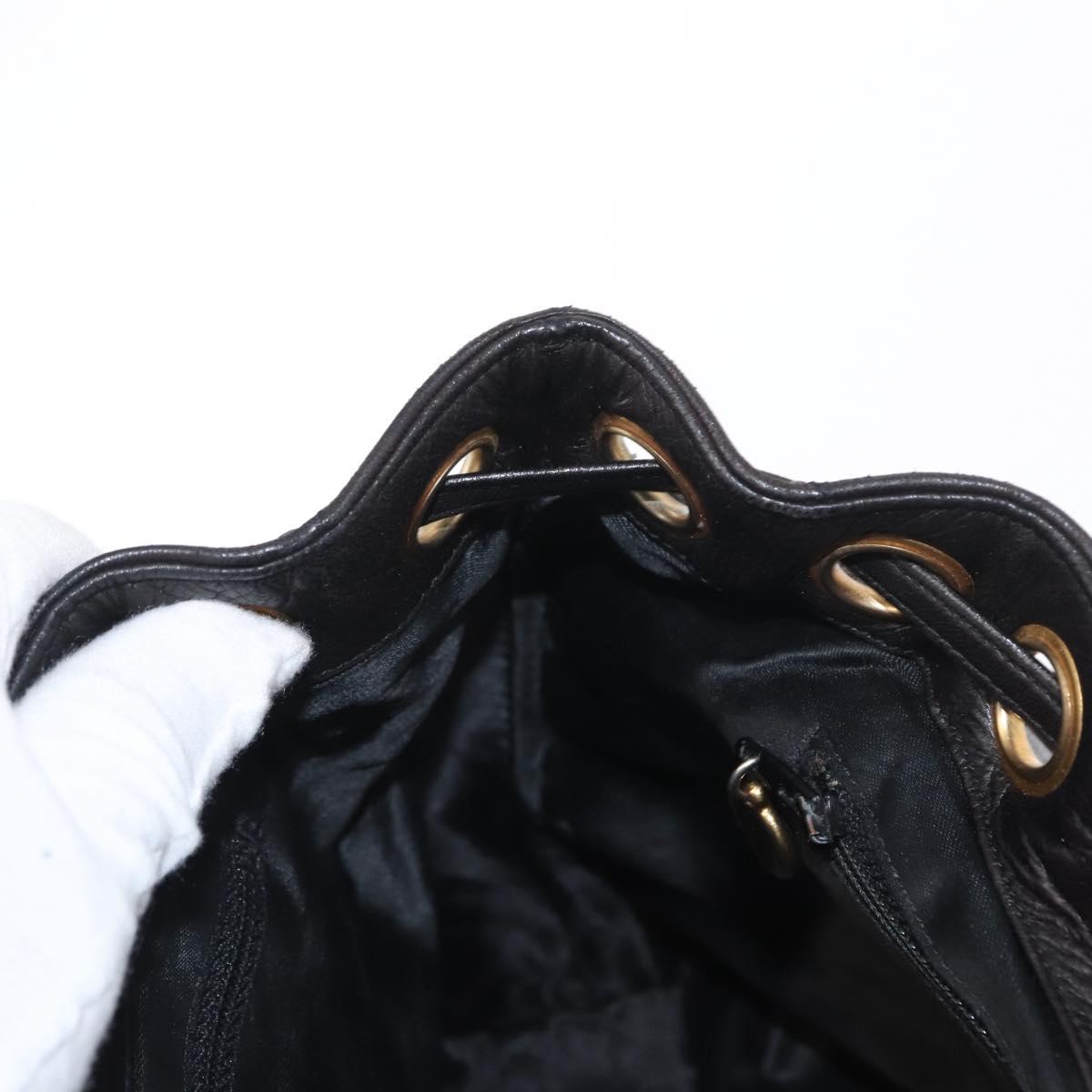CHANEL Matelasse Backpack Lamb Skin Black Gold CC Auth bs31908