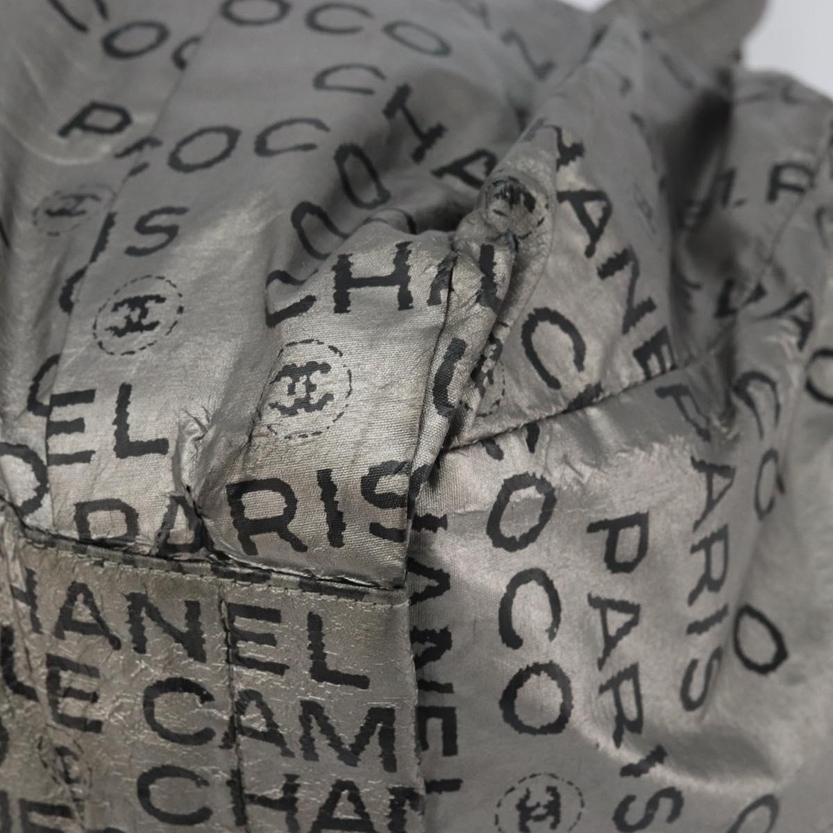 CHANEL Unlimited Tote Bag Nylon Silver CC Auth bs31915