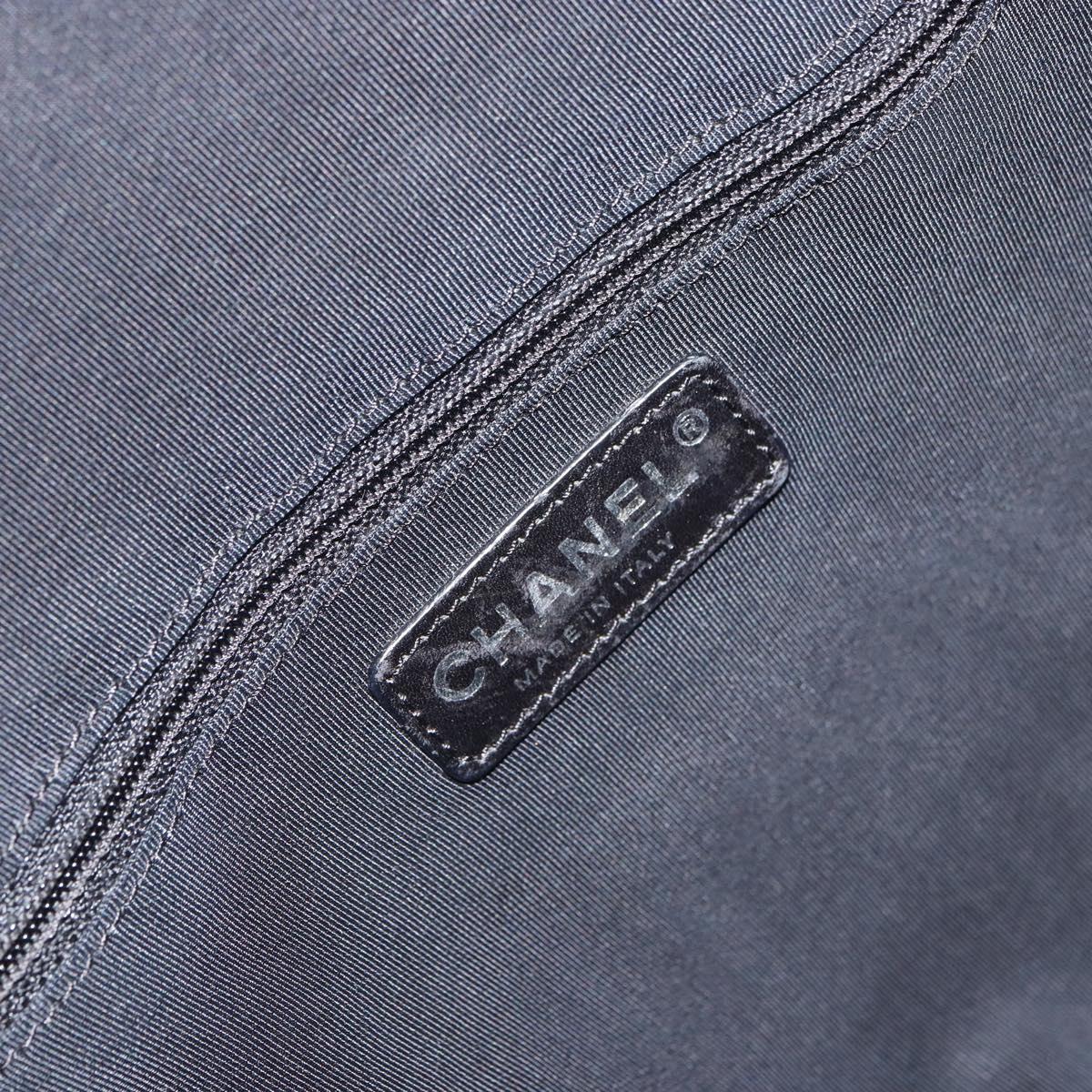 CHANEL Unlimited Tote Bag Nylon Silver CC Auth bs31915